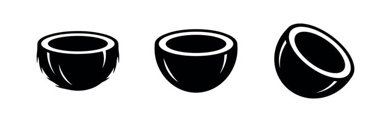 Obraz premium Coconut fruit icons set