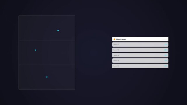 Minimalist dark user interface with grid and dropdown elements
