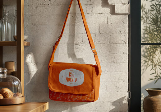 Material Crossbody Bag Mockup