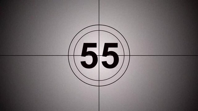 Elegant Number Counter Animation from 50 to 60 with Circular Crosshair