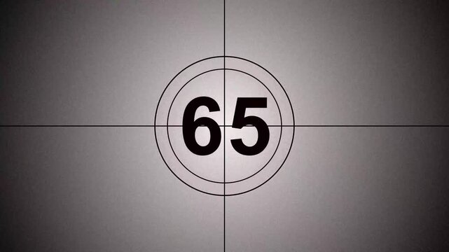 Professional Number Counter Animation from 60 to 70 with Circular Crosshair