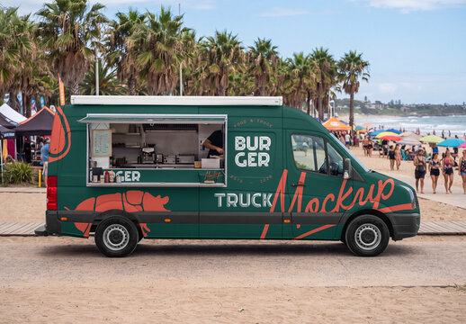 Food Truck Van Mockup