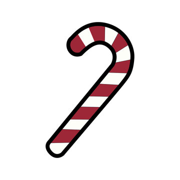 Red and White Christmas Candy Cane Vector Icon