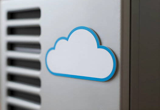 Cloud computing and data storage concept, digital transformation and network infrastructure, server hardware with cloud icon for information technology