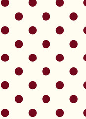 Maroon Polka Dot Pattern on Cream Background © Annie
