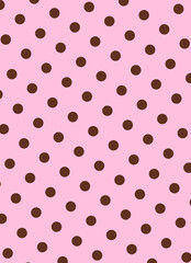 Pink and Brown Polka Dot Pattern © Annie