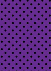 Purple Halloween Background With Black Polka Dots © Annie