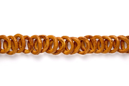 Continuous Horizontal Border of Italian Taralli Snack Rings