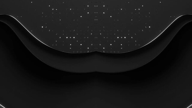 Dark Luxury Technological Background with Glowing Silver Metallic Lines