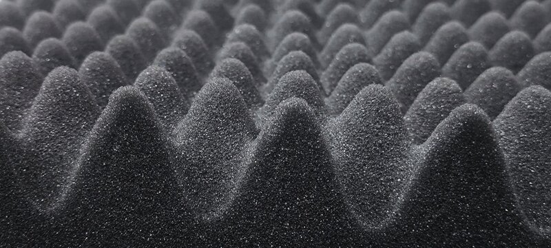 Egg crate soundproofing panels are commonly used in recording studios to reduce reflections and reverberation.