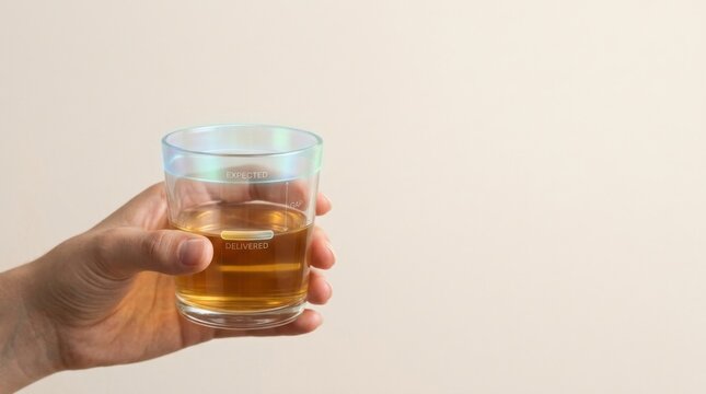 Individual holding a glass of beer to illustrate the between customer expectations and actual delivery of product