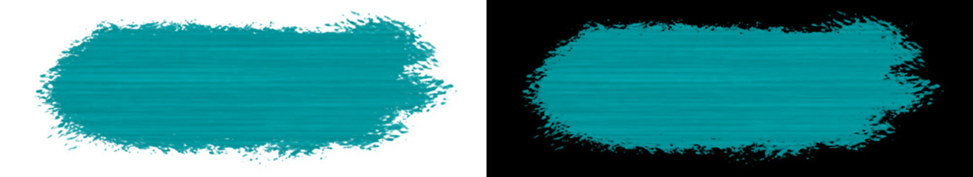 Teal paint stroke isolated on transparent background for creative graphics