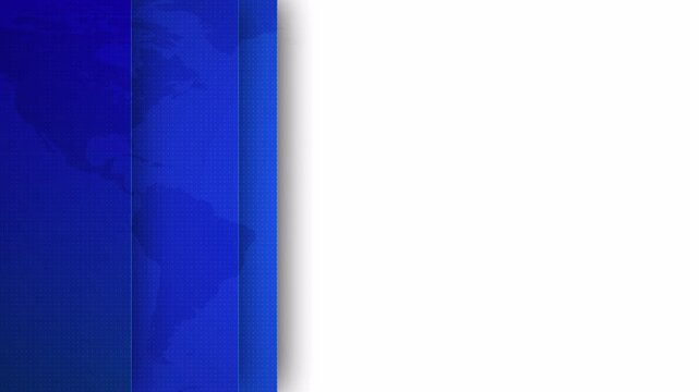 News Headlines Background with Global World Map, Blue News Broadcast Screen, International Media, Journalism, Television News and Current Events Concept.