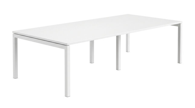 Minimalist white rectangular conference table as clean cutout
