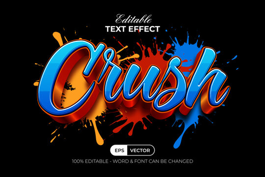 3D Modern Editable Text Effect Blue Orange Color Style.