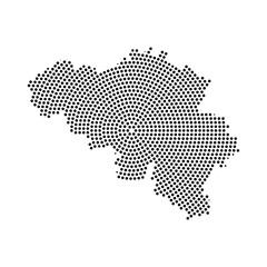 Fototapeta premium Belgium map made of black dots
