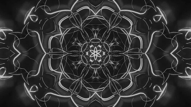 Monochrome Neon Psychedelic Warp Tunnel Kaleidoscope Full HD VJ Loop
