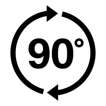 Symbol for 90 degrees rotation icon