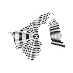 Obraz premium Brunei map made of black halftone dots