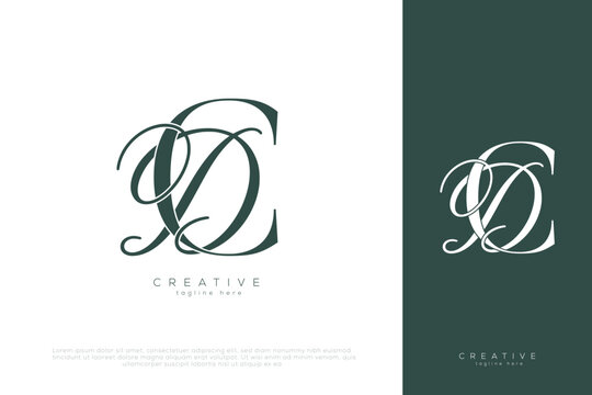 Creative DC letter wedding monogram brand logo template