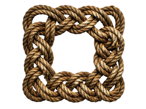 Intricate knotted rope square pattern