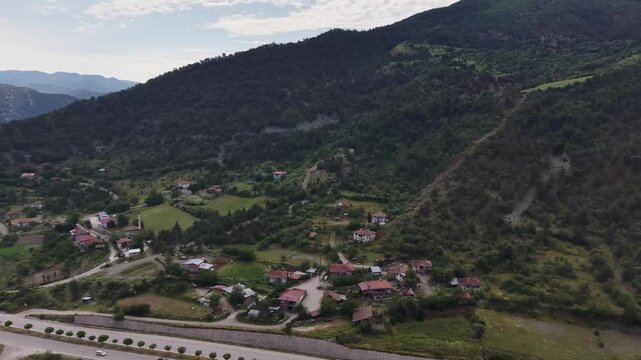 Aerial Views of Tosya Surrounded by Anatolian Landscapes