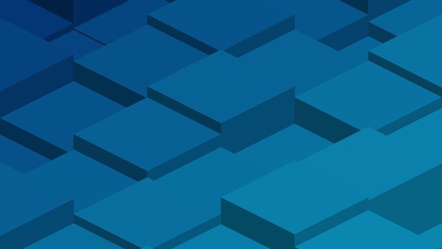 Isometric Blue Tile Blocks Abstract Geometric Vector Pattern Background