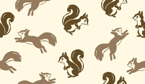 Cute squirrel pattern background vector design