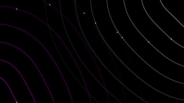 Abstract Cyber Network Orbit Lines with Moving Particle Nodes Motion Graphic Loop