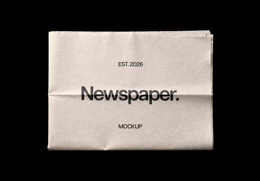 Folded Newspaper Mockup For Branding And Advertising Design