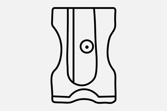 Black outline vector icon of a stapler isolated on white background