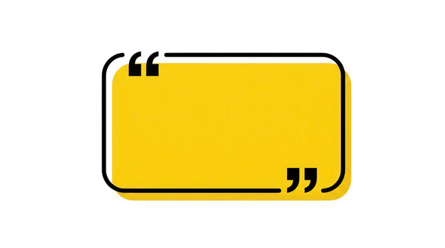 Yellow quote box isolated on transparent background