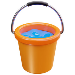 Orange Plastic Bucket 3D Illustrations © fyndertype