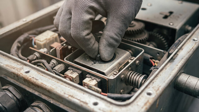 Adjusting Mechanical Switch Mechanism Inside Renewable Energy Equipment Gigapixel