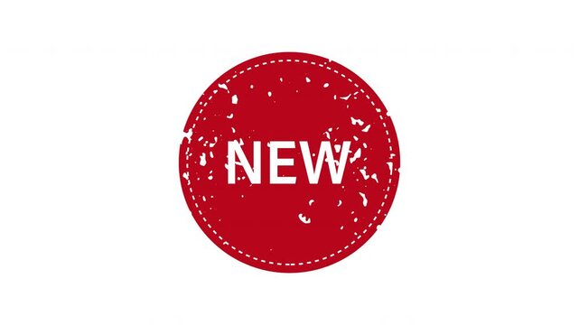 Red new round seal stamp animation