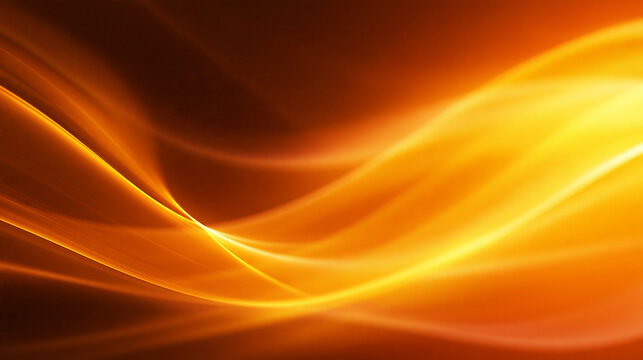 Abstract Glowing Golden Energy Waves Background