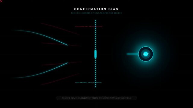 Conceptual Animation Illustrating Confirmation Bias as a Cognitive Filtering Process for Information