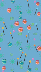 Seamless pattern of party and magic elements © gusti