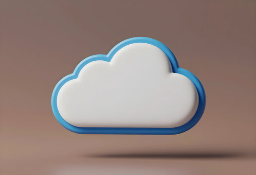 Cloud computing and data storage, 3d icon of a digital cloud for network technology, internet infrastructure and online information management