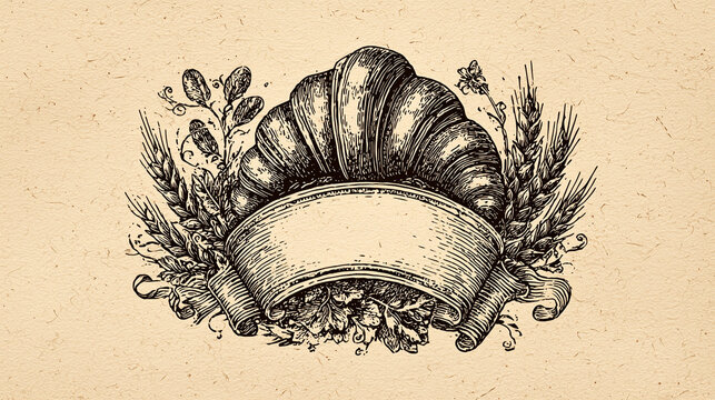A vintage bakery-style frame featuring a beautiful design, an elegant emblem for cookie packaging, and a traditional bakery symbol; suitable for creating warm, seasonal greeting cards and gift tags.