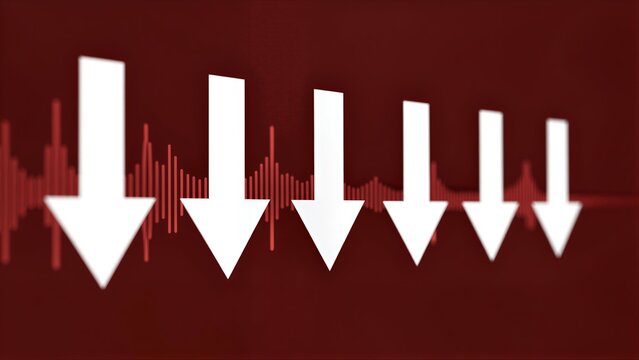 White arrows descend over audio waves, symbolizing sound reduction or filtering.