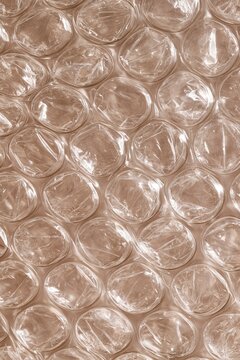 Transparent plastic bubble wrap surface background with soft light pattern