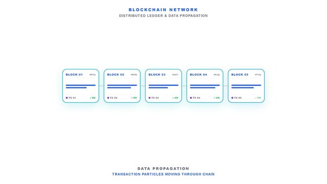 Blockchain Network with Distributed Ledger and Data Propagation