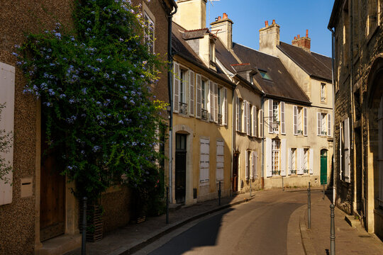 An empty street in Bayeux in the Normandy region of France