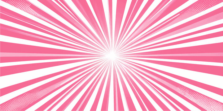 Pink burst vector background with glowing light rays radial gradient texture modern design and energetic style