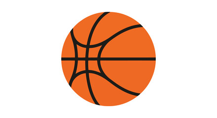 Fototapeta premium Orange basketball with black lines is isolated on a white background