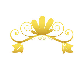 Golden ornamental flourish vector isolated on transparent background cutout graphic element © MD
