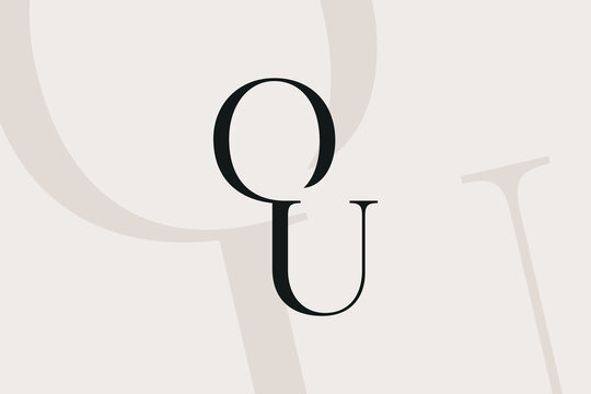OU or UO letter logo icon design. Classic style luxury initials monogram.