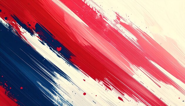 Dynamic Abstract Art with Bold Red and Blue Strokes