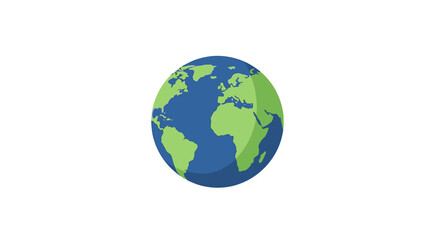 Fototapeta premium A simple flat illustration of the planet earth on a white background